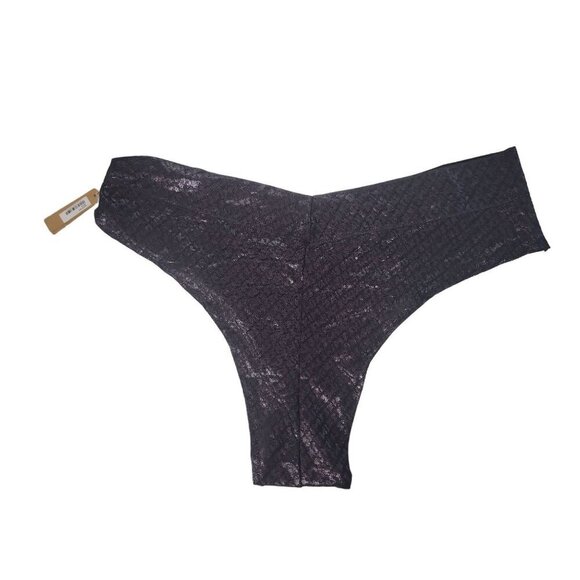 SKIMS Metallic Black Sheer Cheeky Panties Womens Sz 3x Logo Stretch Curvy Sexy - Picture 3 of 8